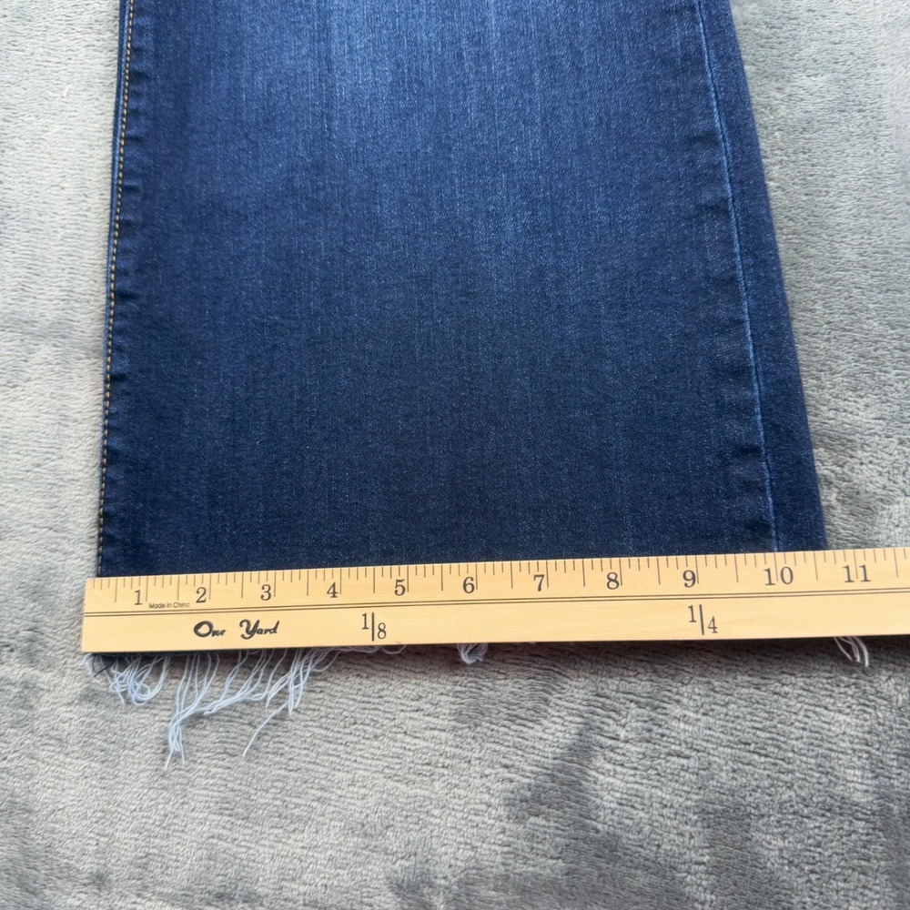 KUT from the Kloth Meg Fab Ab Wide Leg Jeans Dark Wash Raw Hem 2P - Picture 9 of 11